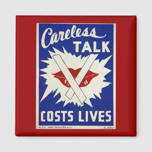 Careless Talk Vintage War Poster Magnet