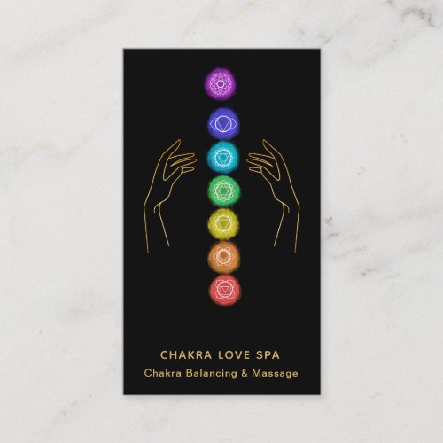 *~* Caress The Chakra Symbols &amp;  Healing Hands Business Card