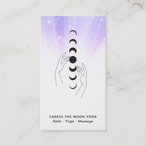  Caress The Moon Phases  Hands Celestial Business Card
