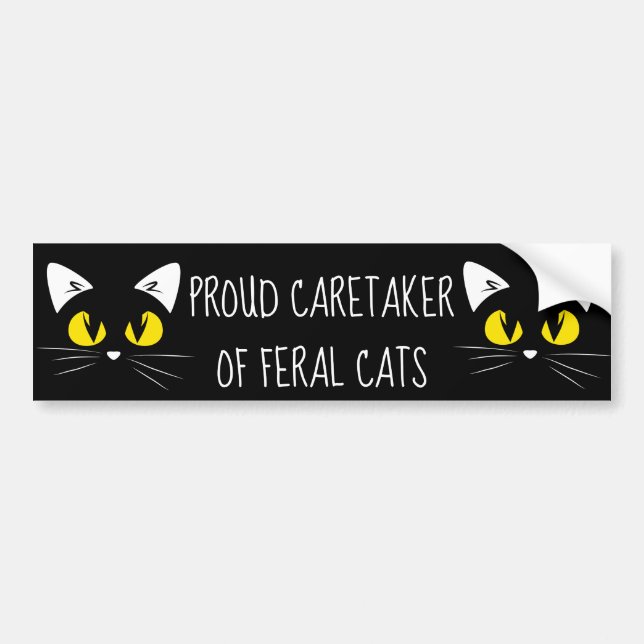 Caretaker of Feral Cats Crazy Cat Lady Bumper Sticker (Front)