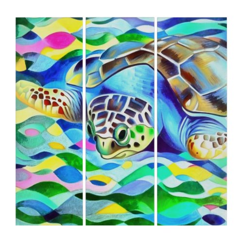 Caretta Caretta Turtle Cute And Colorful Art