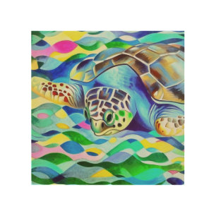 Caretta Caretta Turtle Cute And Colorful Art