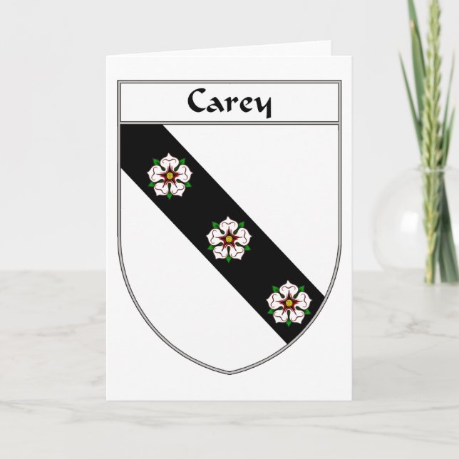 Carey Coat of Arms/Family Crest Holiday Card (Front)