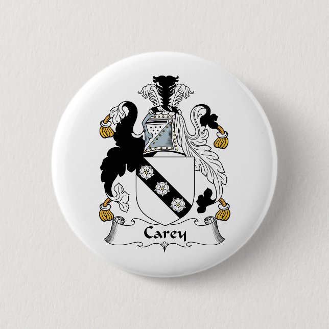 Carey Family Crest Pinback Button (Front)