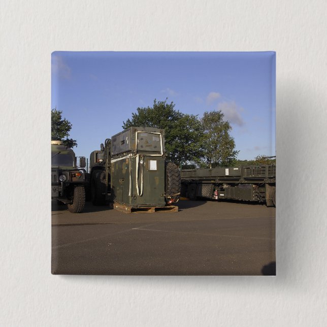 Cargo being prepared pinback button (Front)