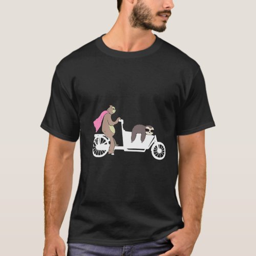 Cargo Bike Sloth Dutch Bike Truck T_Shirt