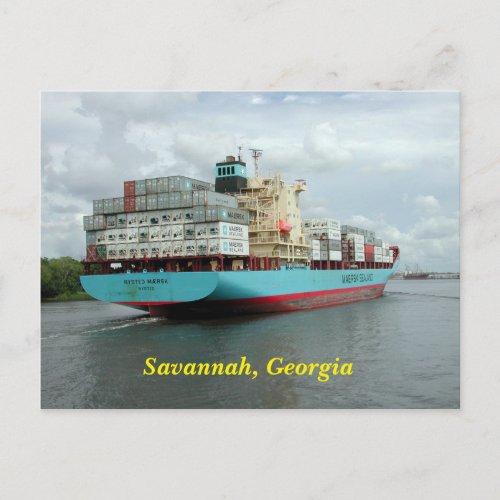 Cargo Container Ship Postcard