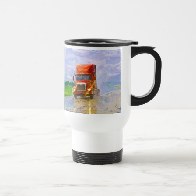 CARGO LORRY BIG RIG TRUCKERS Truck Stop Mug (Right)
