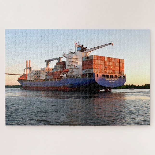 Cargo Ship at Savannah, Georgia river Jigsaw Puzzle (Horizontal)