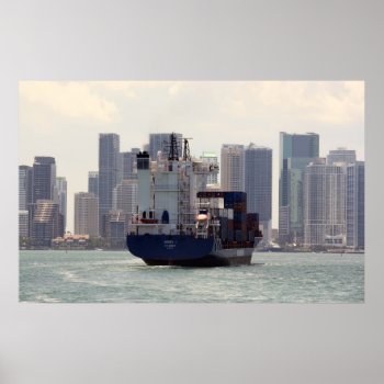 Cargo Ship Poster by Juanyg at Zazzle