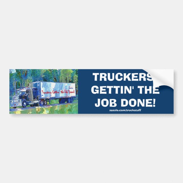 CARGO TRUCK BIG RIG TRUCKERS Bumper Sticker (Front)