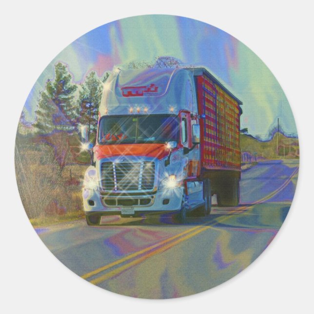 CARGO TRUCK BIG RIG TRUCKERS Gifts Classic Round Sticker (Front)