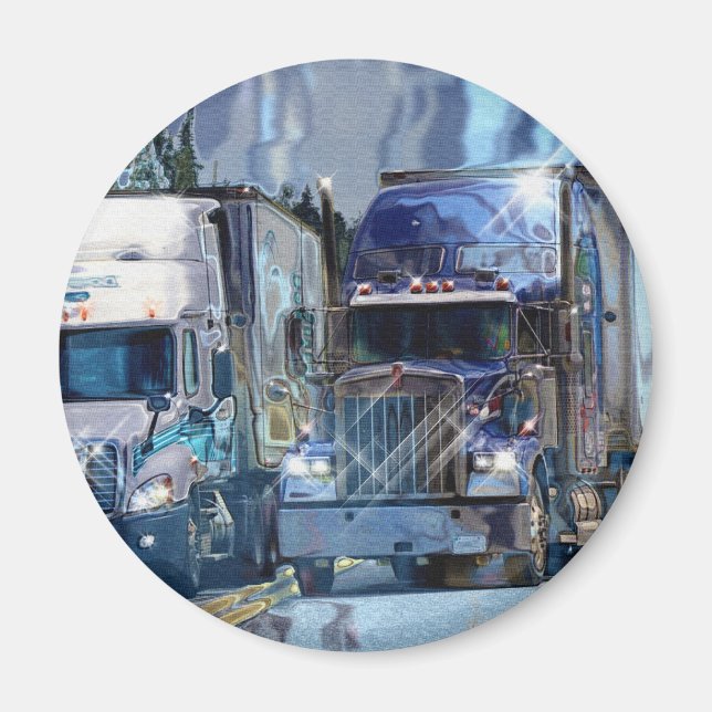 CARGO TRUCK BIG RIG TRUCKERS Gifts Magnet (Front)