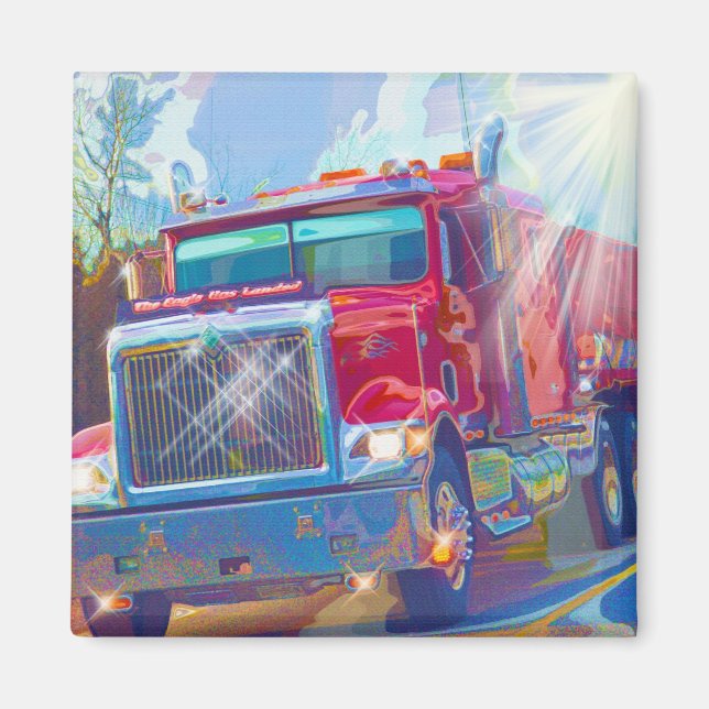 CARGO TRUCK BIG RIG TRUCKERS Gifts Magnet (Front)