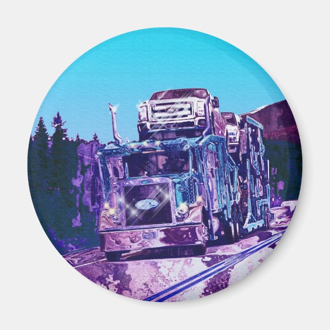 CARGO TRUCK BIG RIG TRUCKERS Gifts Magnet (Front)