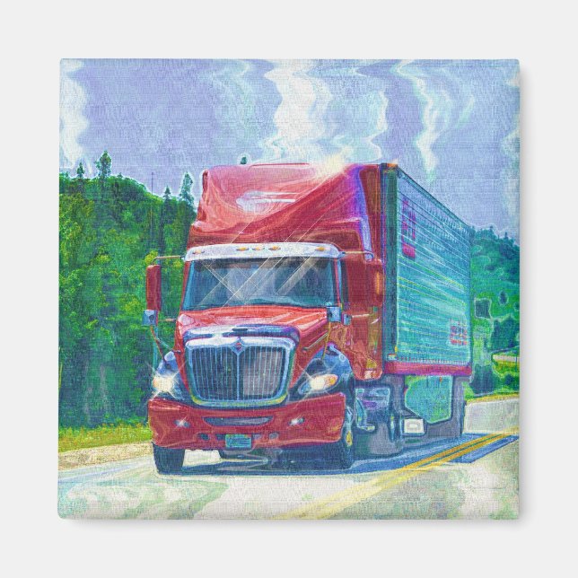 CARGO TRUCK BIG RIG TRUCKERS Gifts Magnet (Front)
