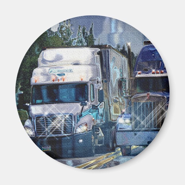 CARGO TRUCK BIG RIG TRUCKERS Gifts Magnet (Front)