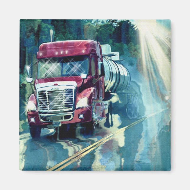 CARGO TRUCK BIG RIG TRUCKERS Gifts Magnet (Front)