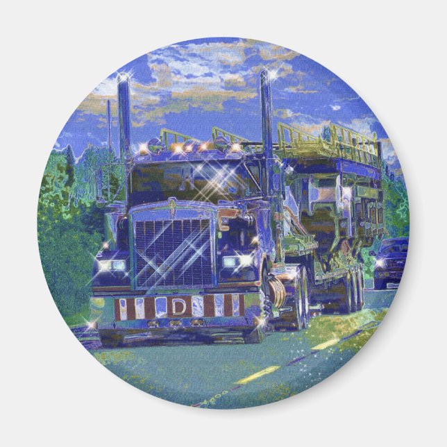 CARGO TRUCK BIG RIG TRUCKERS Gifts Magnet (Front)