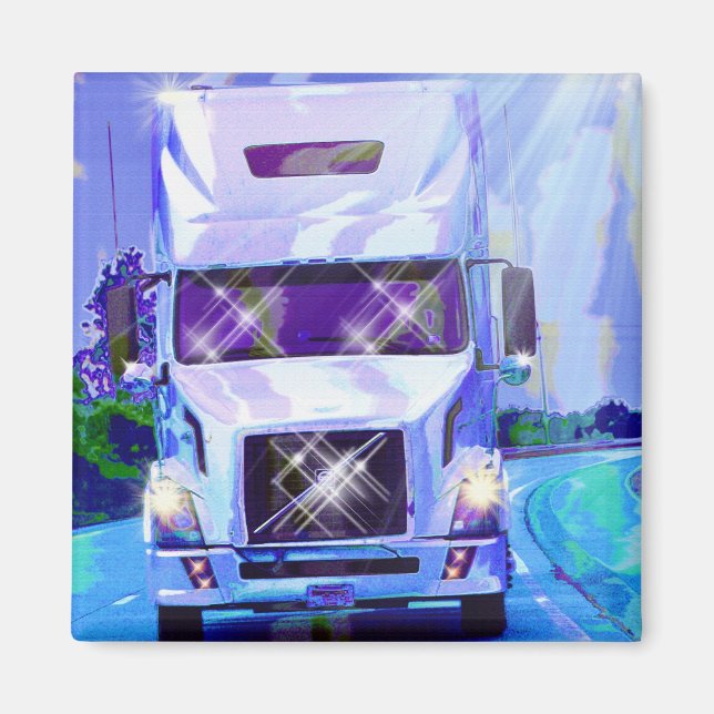 CARGO TRUCK BIG RIG TRUCKERS Gifts Magnet (Front)