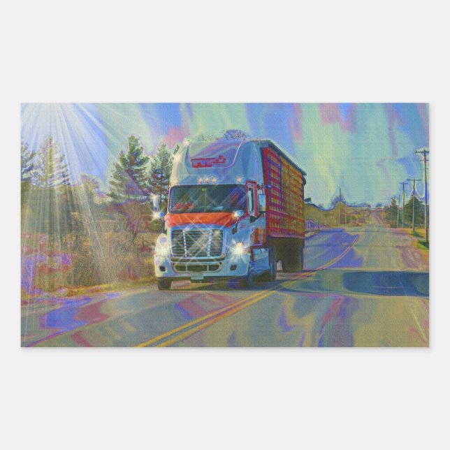 CARGO TRUCK BIG RIG TRUCKERS Gifts Rectangular Sticker (Front)