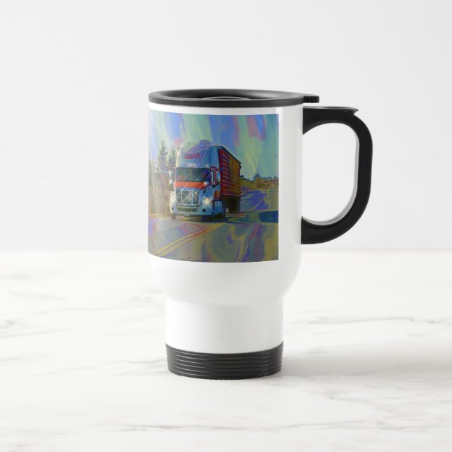 CARGO TRUCK BIG RIG TRUCKERS Gifts Travel Mug (Right)
