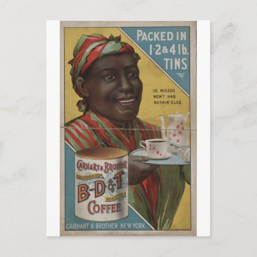 Carhart  Brother celebrated roasted coffee Postcard