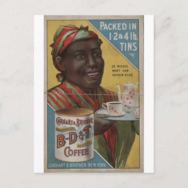 Carhart & Brother celebrated roasted coffee Postcard (Front)