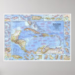 &quot; Caribbean: 1970 - Detailed West Indies map ... Poster