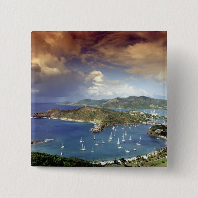 Caribbean, Antigua. Pinback Button (Front)