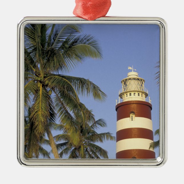 Caribbean, Bahamas, Abaco, Elbow Cay. Hopetown Metal Ornament (Front)