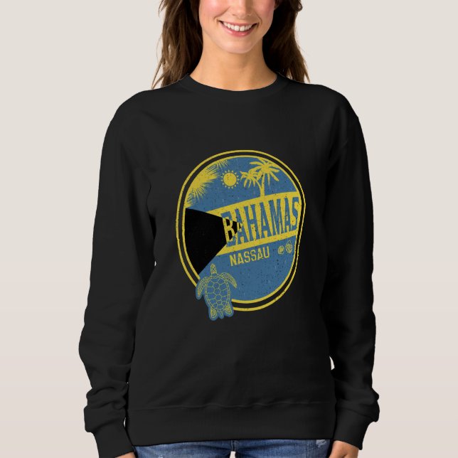 Caribbean Bahamas Nassau Vintage Vacation Tropical Sweatshirt (Front)