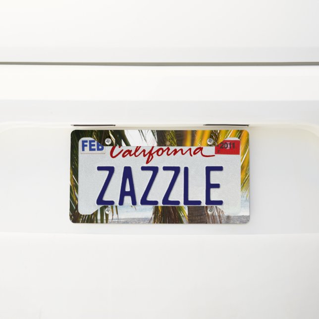 Caribbean Beach Bliss #2 #wall #art  License Plate Frame (On Car)