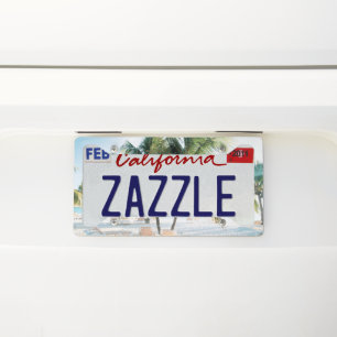Caribbean Beach Bliss 7 #travel #art  License Plate Frame