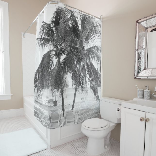 Caribbean Beach Bliss 8 #travel #art Shower Curtain (In Situ)