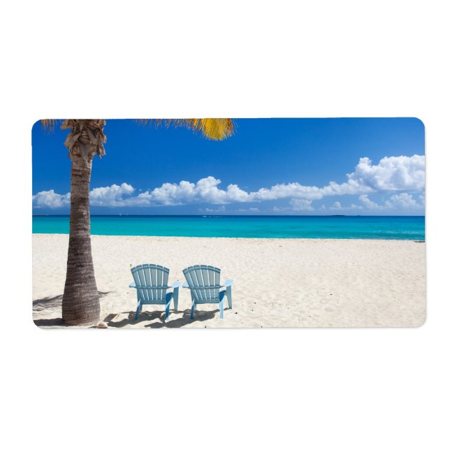 Caribbean beach label (Front)
