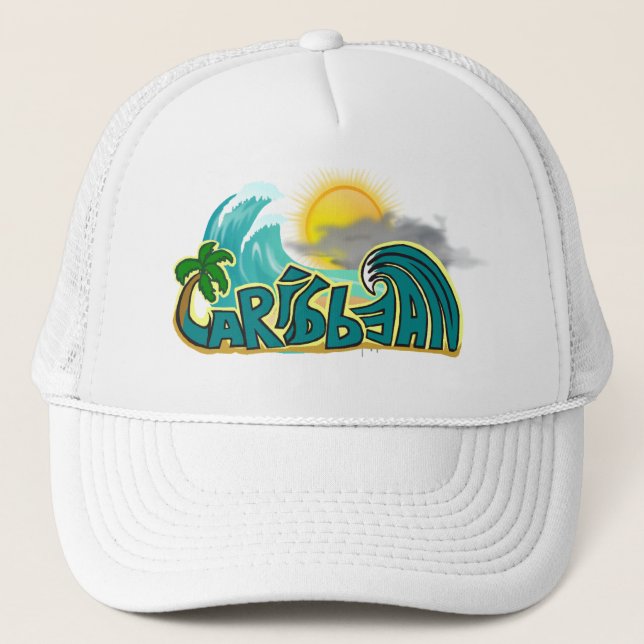 Caribbean Beach Mode Trucker Hat (Front)