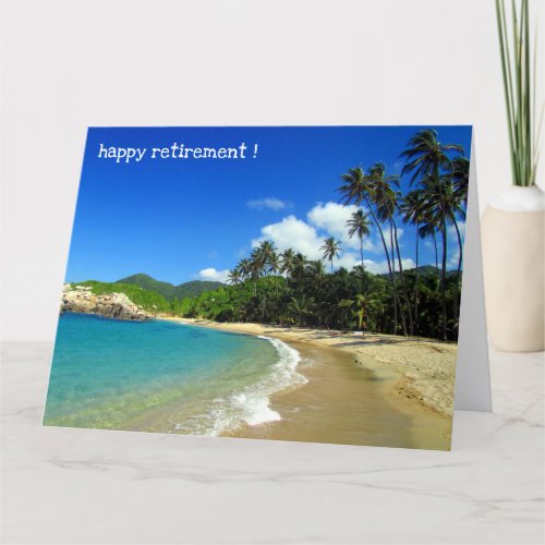 caribbean beach retirement card