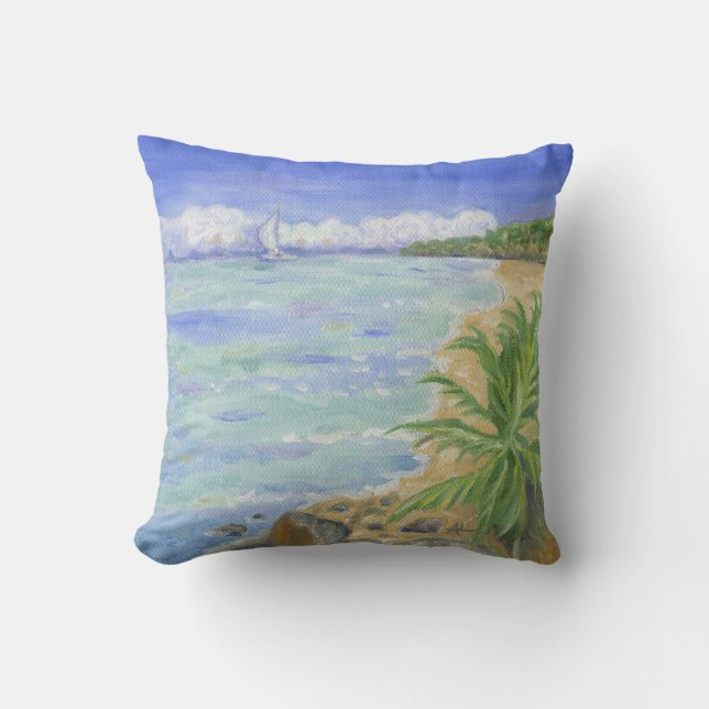 Caribbean Beach square pillow (Front)