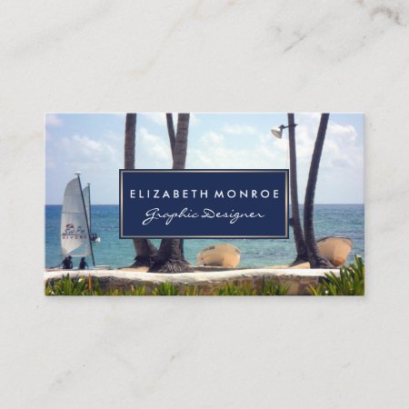 Caribbean Beach, Travel & Tourism Business Card