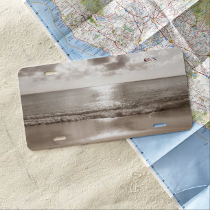Caribbean Beach Zen Oasis #2 #ocean #wall #art License Plate