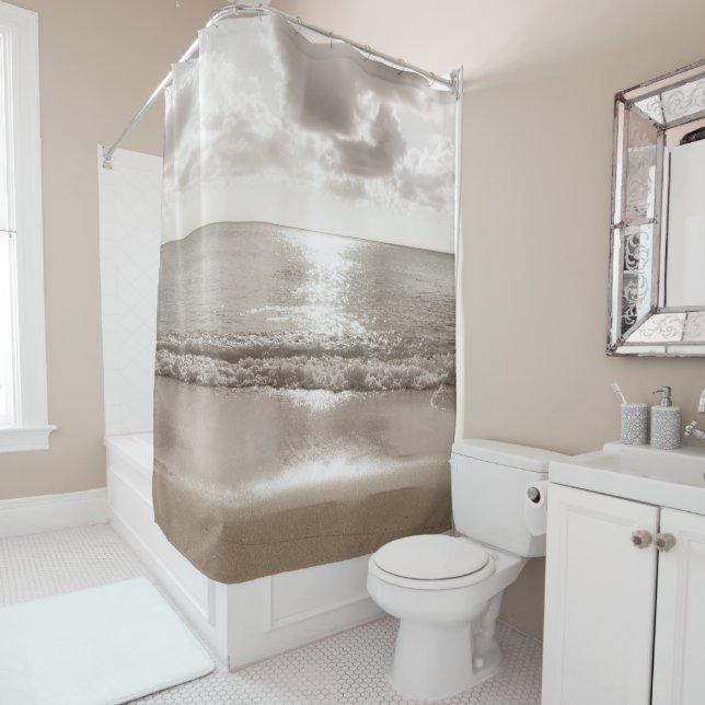 Caribbean Beach Zen Oasis #2 #ocean #wall #art Shower Curtain (In Situ)
