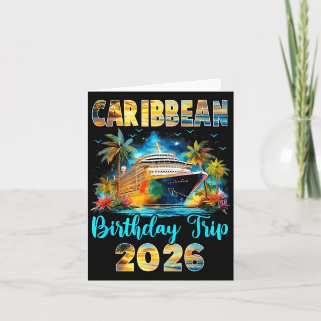 Caribbean Birthday Trip 2026 Family Birthday Cruis Card (Front)