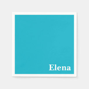 Caribbean Blue Customizable Paper Napkins