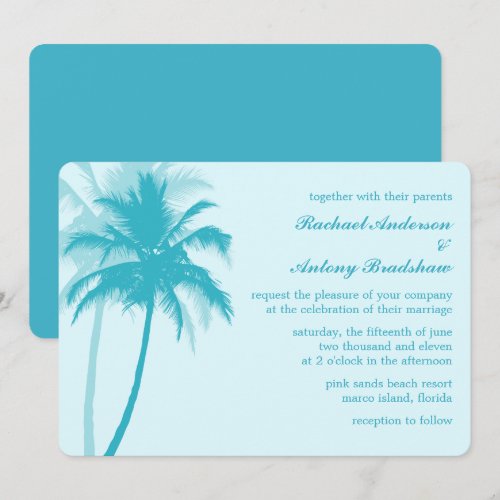 Palm Trees Tropical Wedding Announcement