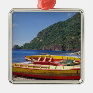 Caribbean, BWI, St. Lucia, Sailboats, Soufriere. Metal Ornament