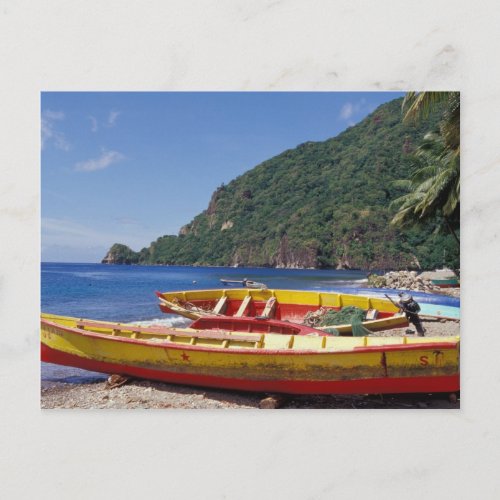 Caribbean BWI St Lucia Sailboats Soufriere Postcard