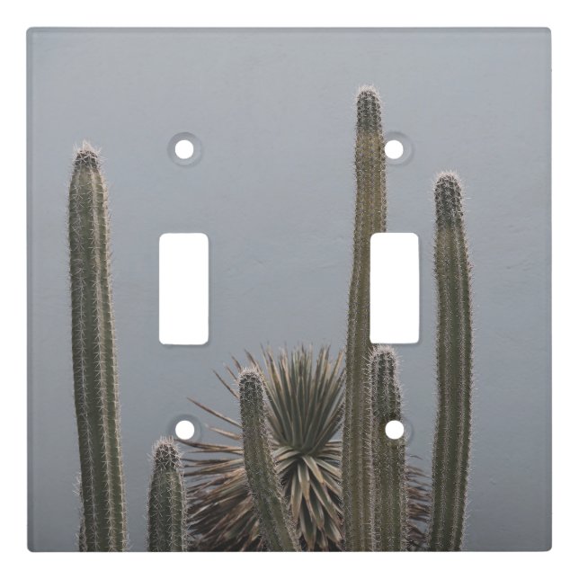 Caribbean Cactus Grove Charm 1 #art #tropical Light Switch Cover (Front)