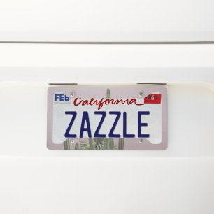 Caribbean Cactus Grove Charm 3 #tropical #art License Plate Frame