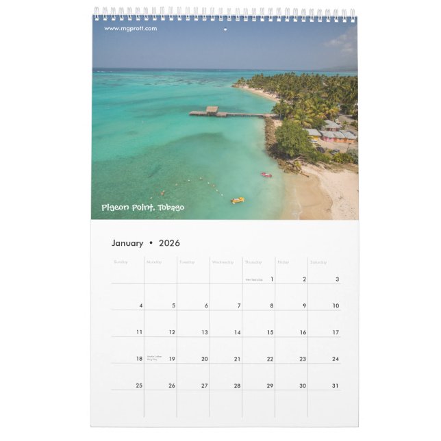 Caribbean Calendar (Jan 2026)